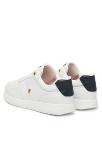TOMMY HILFIGER - Tommy Hilfiger Sneakersy Corporate Mix Mat Runner FW0FW09318 Biały. Kolor: biały. Materiał: skóra #6