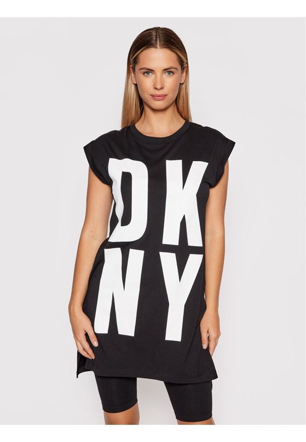 DKNY T-Shirt P1RHRB2M Czarny Regular Fit. Kolor: czarny. Materiał: bawełna