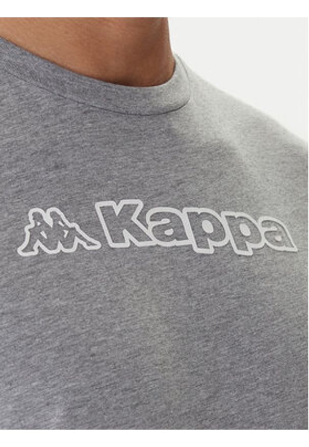 Kappa T-Shirt Feddu 311H7HW Szary Regular Fit. Kolor: szary. Materiał: bawełna