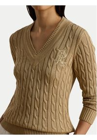 Lauren Ralph Lauren - LAUREN RALPH LAUREN Sweter Meren 200888795013 Beżowy Regular Fit. Kolor: beżowy. Materiał: bawełna #5