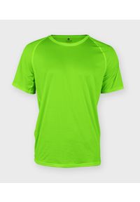 MegaKoszulki - Koszulka męska sportowa (bez nadruku, gładka) - zielona (neonowa). Kolor: zielony. Materiał: poliester. Wzór: gładki #1