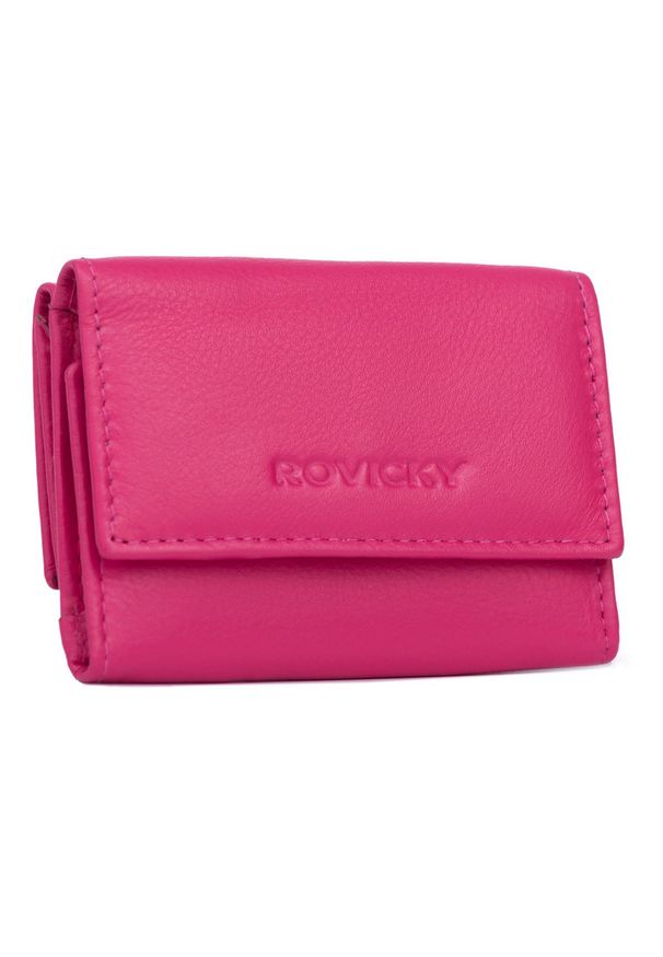 ROVICKY - Portfel damski Rovicky R-20-LFN różowy. Kolor: różowy. Materiał: skóra