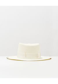 RUSLAN BAGINSKIY - Biały kapelusz ze zdobieniami. Kolor: biały. Wzór: aplikacja