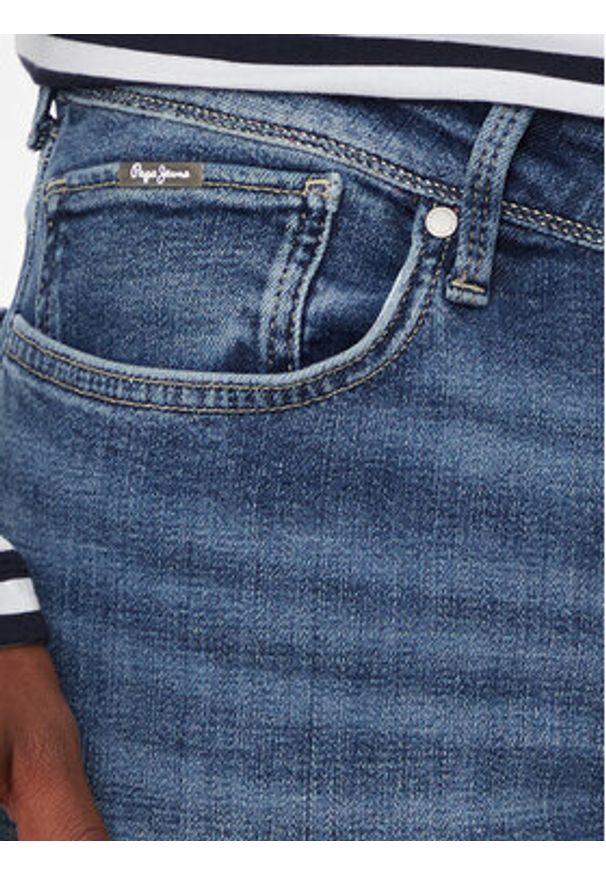 Pepe Jeans Jeansy Finsbury PM206321 Niebieski Skinny Fit. Kolor: niebieski