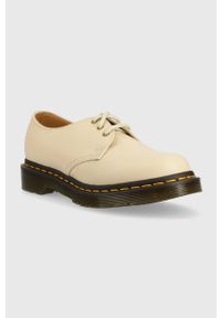 Dr. Martens półbuty skórzane 1461 damskie kolor beżowy na platformie DM24256292 DM24256292-Parchment. Nosek buta: okrągły. Zapięcie: sznurówki. Kolor: beżowy. Materiał: skóra. Obcas: na platformie #4