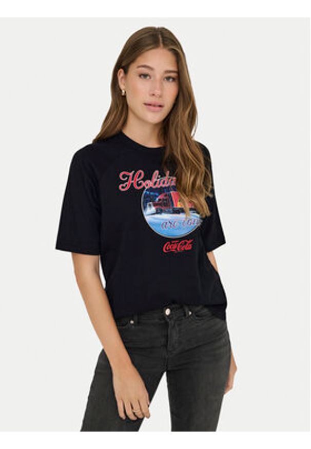 only - ONLY T-Shirt Coca Cola 15355794 Czarny Regular Fit. Kolor: czarny. Materiał: bawełna