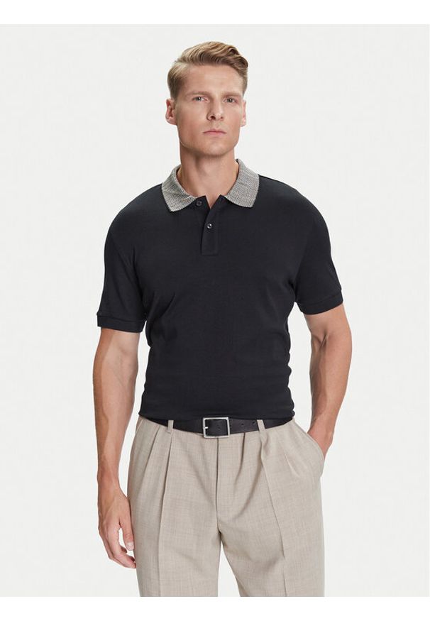 BOSS Polo H-Parlay 302 50545487 Czarny Regular Fit. Typ kołnierza: polo. Kolor: czarny. Materiał: bawełna