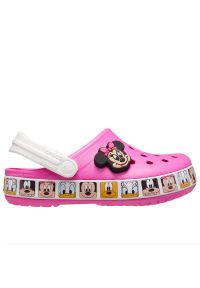 Klapki Crocs Toddler Fun Lab Disney Minnie Mouse Band Clog 207720-6QQ - różowe. Kolor: różowy. Wzór: motyw z bajki. Sezon: lato. Styl: wakacyjny