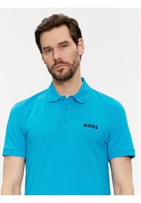 BOSS - Boss Polo Paule 50512789 Niebieski Slim Fit. Typ kołnierza: polo. Kolor: niebieski. Materiał: syntetyk #3