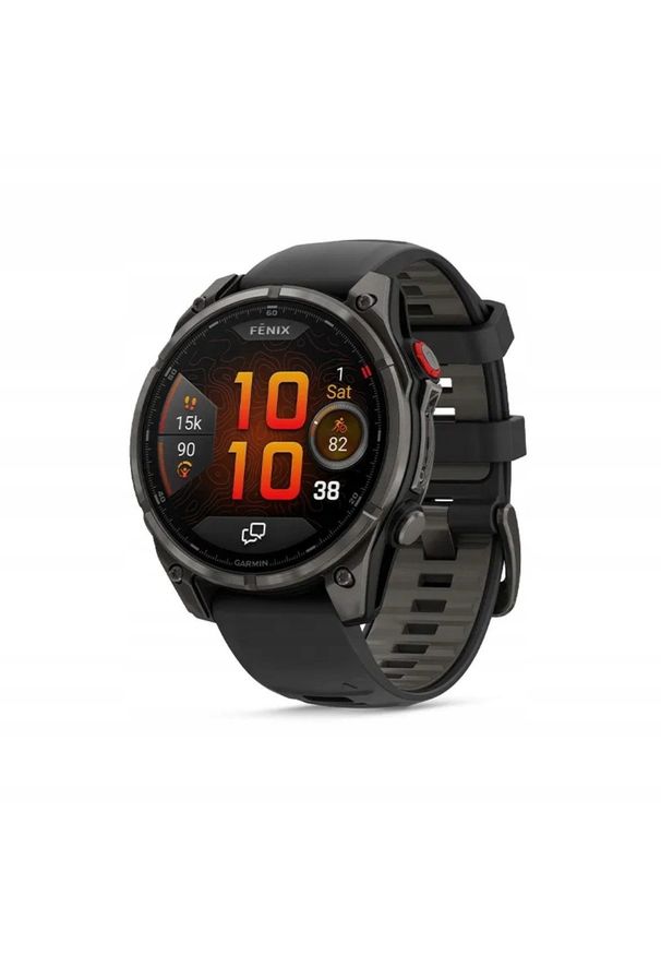 FENIX - fenix 8 Pro - 47 mm AMOLED Sapphire Carbon grey DLC titanium with Black/pebble grey silicone band 753759350918