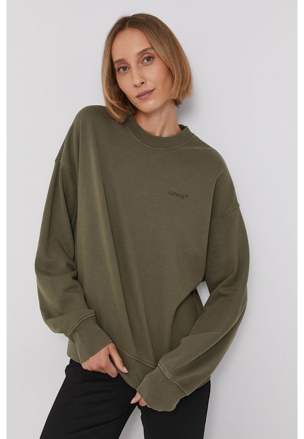 Levi's® - Levi's - Bluza. Okazja: na spotkanie biznesowe. Kolor: zielony. Wzór: aplikacja. Styl: biznesowy