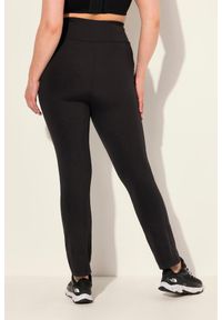 ULLA POPKEN - Damskie Legginsy sportowe z prostymi nogawkami szybkoschnące z recyklingu. Kolekcja: plus size. Kolor: czarny. Materiał: poliester, materiał