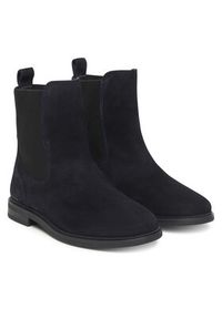 TOMMY HILFIGER - Tommy Hilfiger Sztyblety Flag Boot FW0FW08780 Granatowy. Kolor: niebieski. Materiał: skóra, zamsz #3