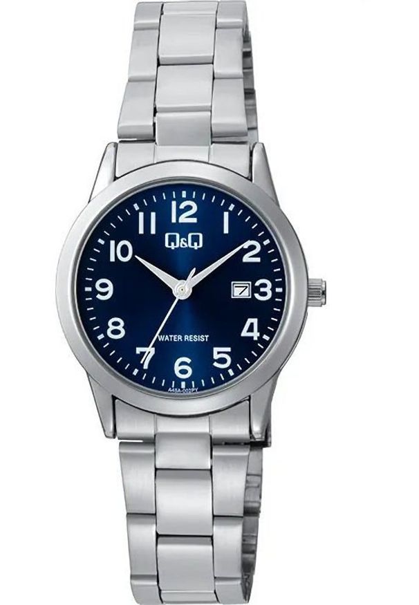Zegarek Q&Q A45A-002P damski klasyczny niebieska tarcza cyfry datownik .. Kolor: niebieski. Styl: klasyczny