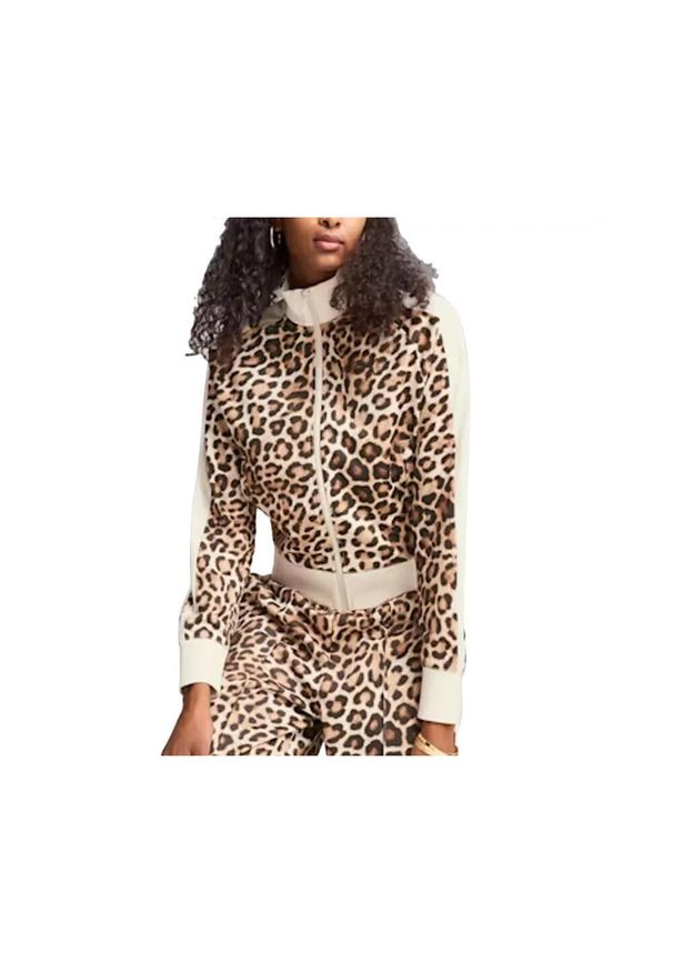 Bluza sportowa damska Puma T7 Leo Luxe Aop. Kolor: beżowy. Sport: fitness