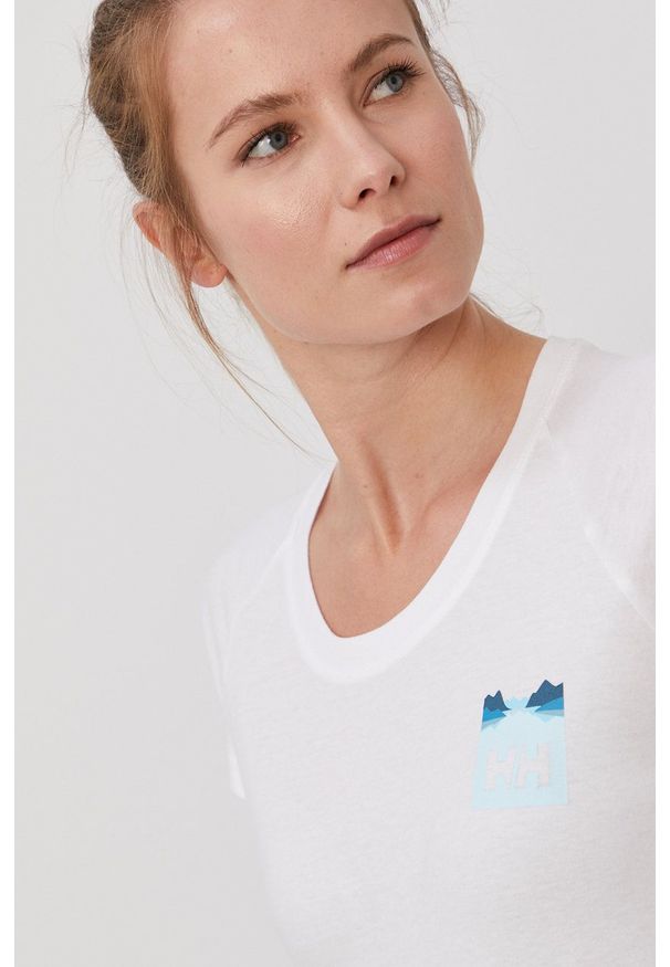 Helly Hansen - T-shirt. Okazja: na co dzień. Kolor: biały. Materiał: dzianina. Wzór: gładki. Styl: casual