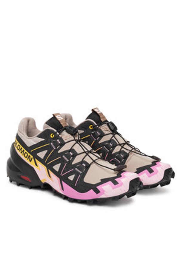 salomon - Salomon Buty do biegania Speedcross 6 L47980800 Beżowy. Kolor: beżowy. Materiał: materiał. Model: Salomon Speedcross