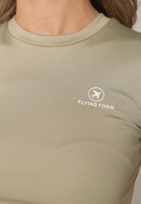 Born2be - Jasnozielony Krótki T-shirt w Stylu Basic z Minimalistycznym Nadrukiem Orithana. Okazja: na co dzień. Kolor: zielony. Materiał: jeans. Długość: krótkie. Wzór: nadruk. Styl: sportowy, casual #3