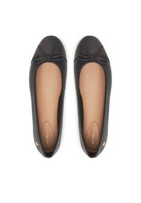 TOMMY HILFIGER - Tommy Hilfiger Baleriny Toe Cap Leather Ballerina FW0FW08759 Czarny. Kolor: czarny. Materiał: skóra