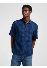 Lee - MESKA KOSZULA LEE POPOVER SHIRT SS INDIGO PATCHWORK DOBBY 112364121 #1