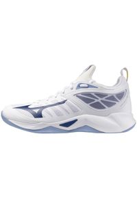 Buty halowe Mizuno Wave Dimension. Kolor: biały, wielokolorowy, niebieski. Model: Mizuno Wave. Sport: siatkówka