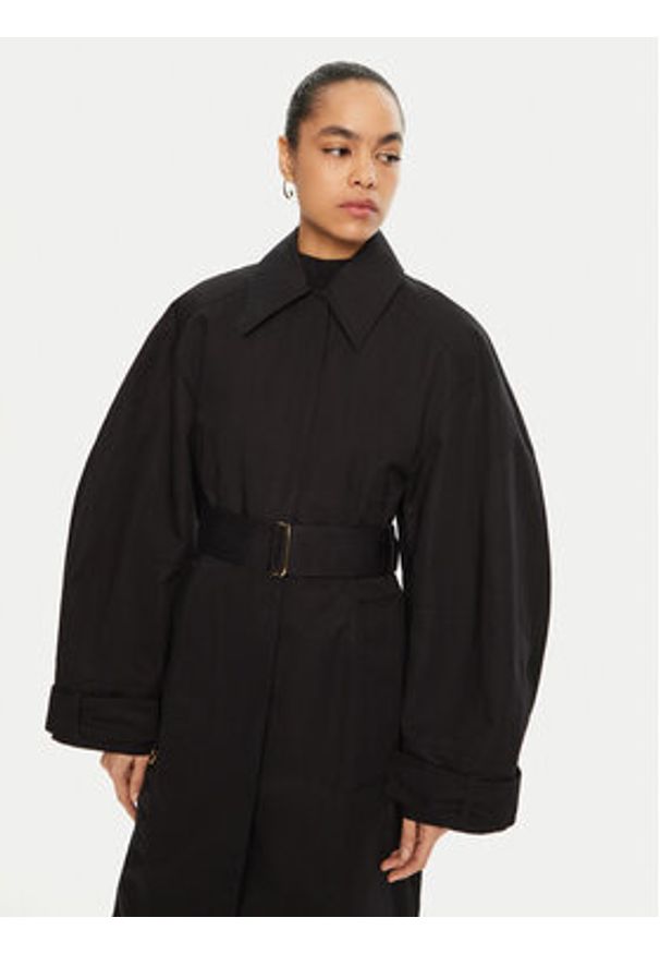 JACQUEMUS Trencz 24E241CO051 Czarny Regular Fit. Kolor: czarny. Materiał: bawełna
