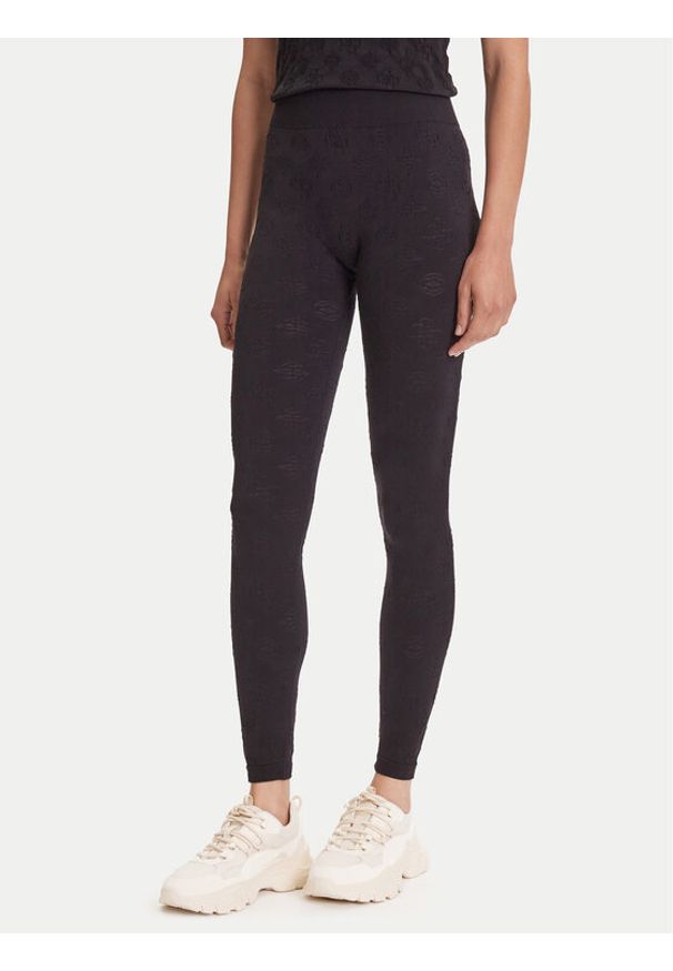 Guess Legginsy V5YB09 Z3OA0 Czarny Slim Fit. Kolor: czarny. Materiał: syntetyk