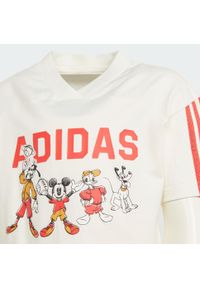 Adidas - Zestaw adidas x Disney Mickey Mouse Tee. Kolor: czerwony, wielokolorowy, szary, biały. Wzór: motyw z bajki