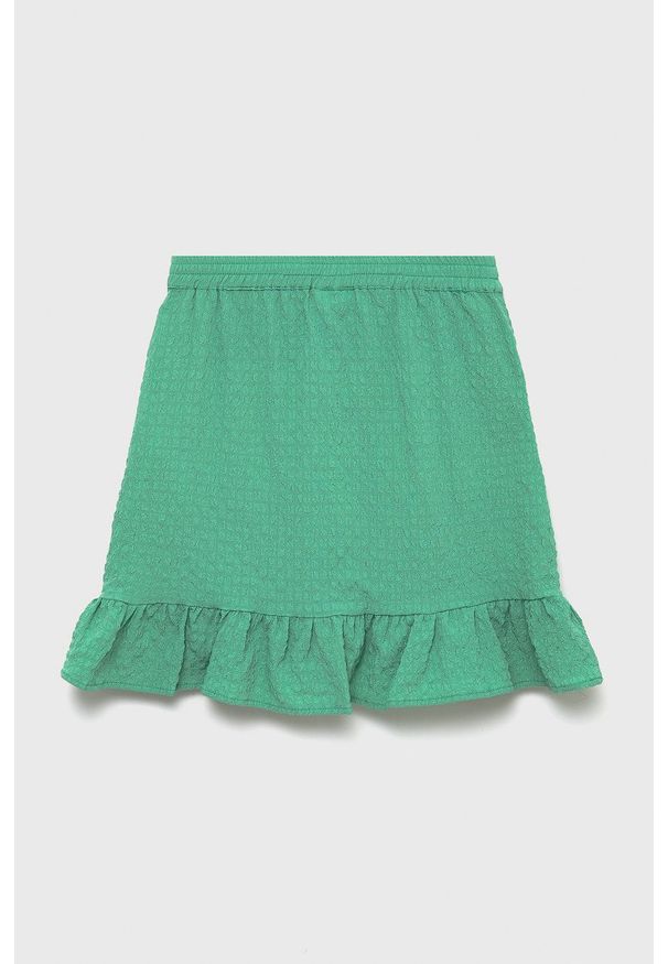 Kids Only spódnica dziecięca kolor zielony mini rozkloszowana. Kolor: zielony. Materiał: tkanina, materiał