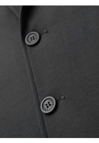 Ombre Clothing - Męska marynarka SLIM z dzianiny o subtelnej strukturze – grafitowa V1 - Rozmiar: M. Okazja: do pracy. Kolor: szary. Materiał: dzianina. Wzór: kolorowy. Styl: klasyczny #4