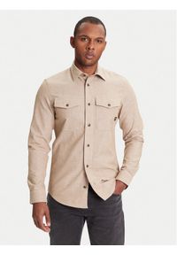 G-Star RAW - G-Star Raw Koszula Marine D24963-D914 Beżowy Slim Fit. Kolor: beżowy. Materiał: bawełna. Styl: marine