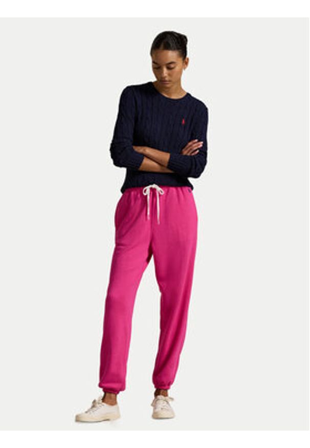 Polo Ralph Lauren Spodnie dresowe 211935585015 Różowy Regular Fit. Kolor: różowy. Materiał: bawełna