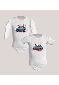 nikiniki - Fiat 500 — body (Rozmiar: 3M; Długość rękawa: długi; Rodzaj nadruku: Fiat 500). Materiał: skóra, bawełna. Wzór: nadruk #1