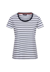 Regatta - T-shirt Damski Paski Filandra VIII. Kolor: niebieski, wielokolorowy, biały. Wzór: paski. Sport: turystyka piesza
