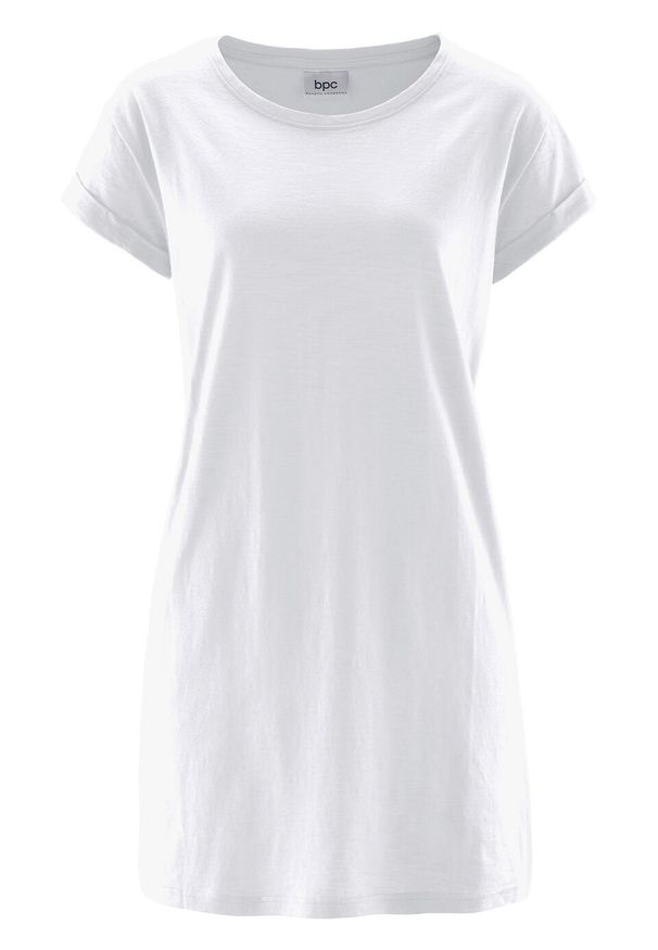 Długi shirt "boxy", krótki rękaw bonprix biały. Kolor: biały. Długość rękawa: krótki rękaw. Długość: krótkie