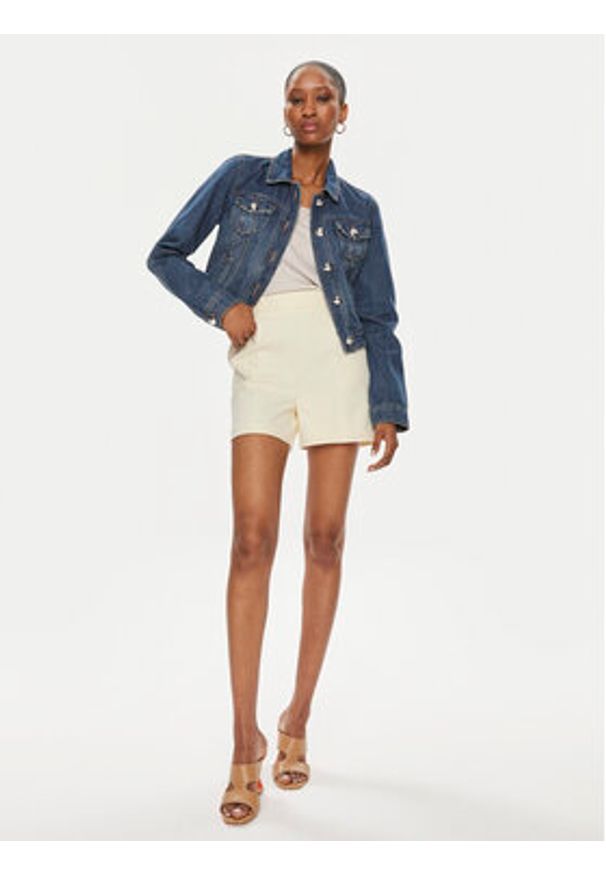 Morgan Kurtka jeansowa 232-VPIM Niebieski Slim Fit. Kolor: niebieski. Materiał: bawełna