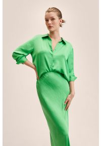 mango - Mango spódnica Mia kolor zielony. Okazja: na co dzień. Stan: podwyższony. Kolor: zielony. Materiał: włókno. Styl: casual #2