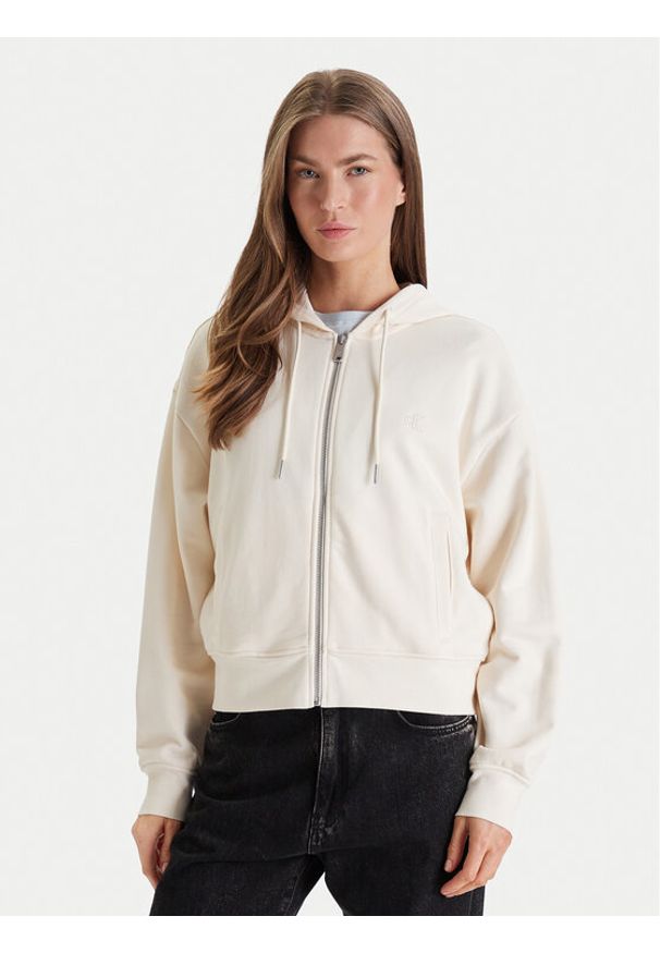 Calvin Klein Jeans Bluza Monogram LV047F208G Beżowy Relaxed Fit. Kolor: beżowy. Materiał: bawełna