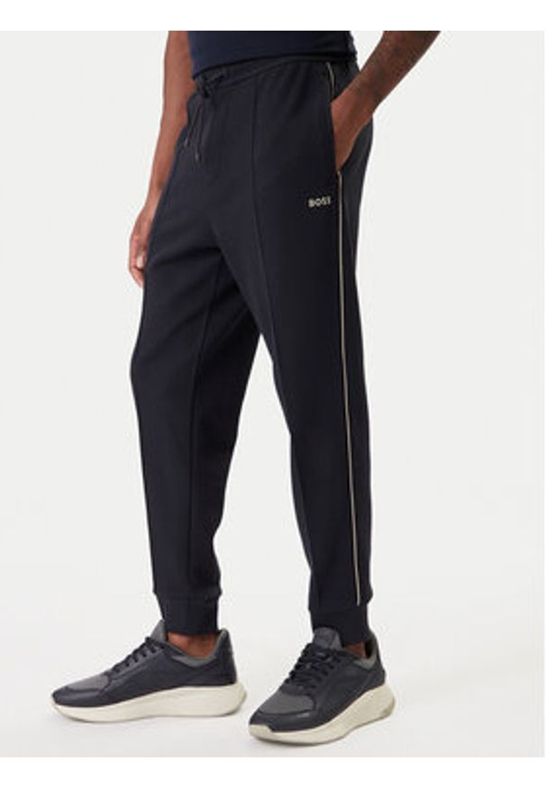BOSS Dres Join 50564269 Granatowy Regular Fit. Kolor: niebieski. Materiał: syntetyk, bawełna