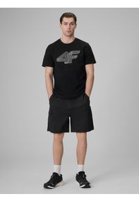 4f - 4F T-shirt regular z nadrukiem męski - czarny 3XL. Okazja: na co dzień. Kolor: czarny. Materiał: jeans, bawełna, dresówka, dzianina. Wzór: nadruk. Styl: klasyczny, casual #2