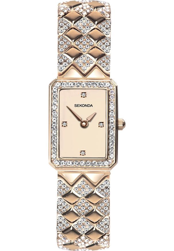 Zegarek Sekonda Zegarek damski Sekonda 40514 CYRKONIE różowe złoto. Kolor: złoty, wielokolorowy, różowy