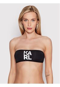 Karl Lagerfeld - KARL LAGERFELD Góra od bikini Printed Logo KL22WTP02 Czarny. Kolor: czarny. Materiał: syntetyk #3