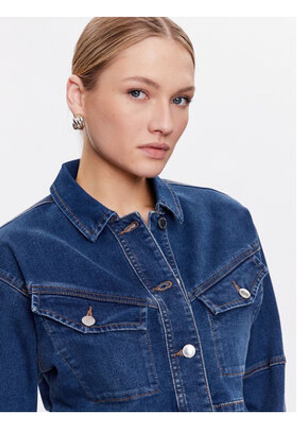 Morgan Kurtka jeansowa 231-VEIKO Niebieski Regular Fit. Kolor: niebieski. Materiał: bawełna, jeans