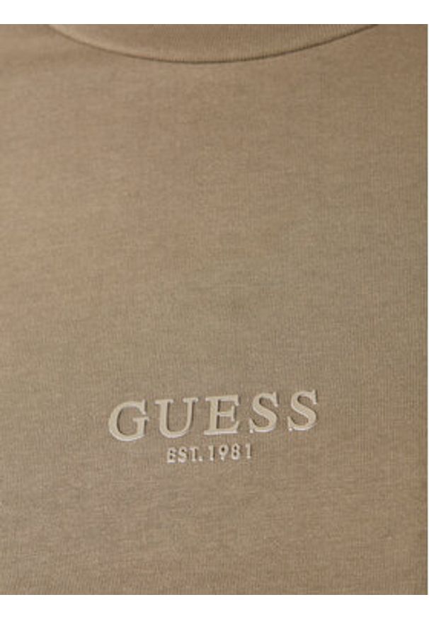 Guess Jeans T-Shirt M2YI72 I3Z14 Khaki Regular Fit. Kolor: brązowy. Materiał: bawełna