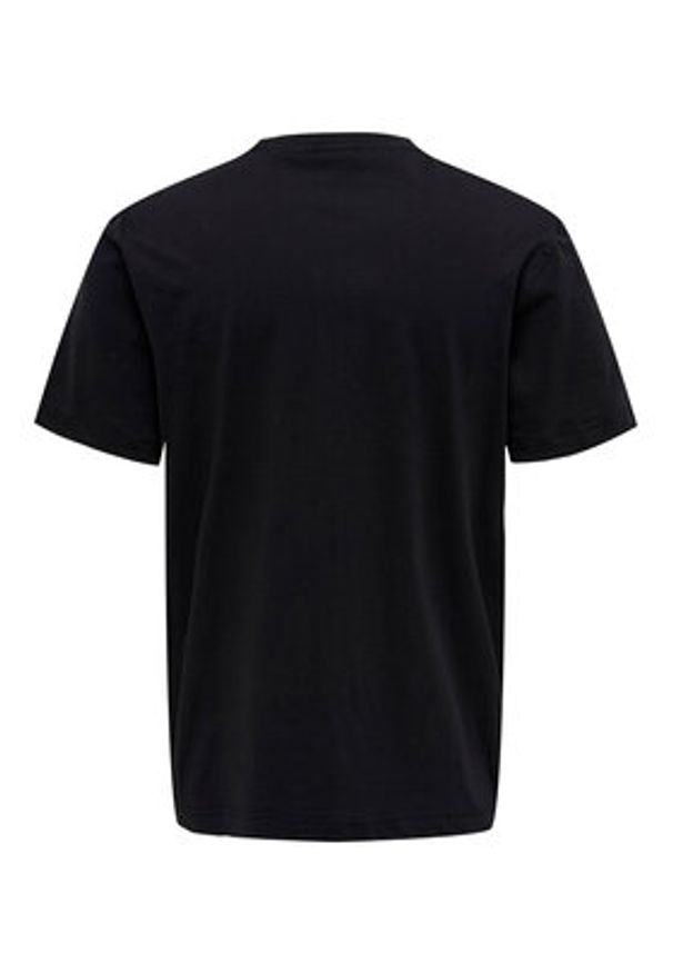 Only & Sons T-Shirt 22025208 Czarny Regular Fit. Kolor: czarny. Materiał: bawełna