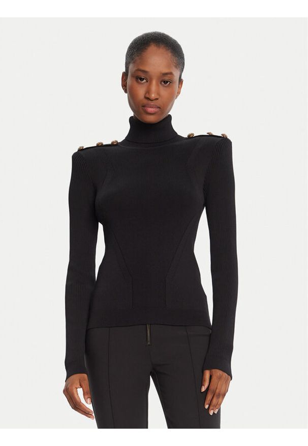 Gaudi Golf 521FD53037 Czarny Regular Fit. Typ kołnierza: golf. Kolor: czarny. Materiał: wiskoza