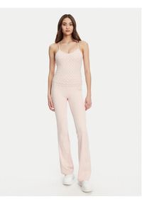 Guess Top V5YP11 MC03W Różowy Slim Fit. Kolor: różowy. Materiał: syntetyk #3