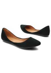 Zielone Baleriny Szydłowski Damskie Modne Buty. Okazja: na spacer. Nosek buta: okrągły. Zapięcie: bez zapięcia. Kolor: zielony. Materiał: zamsz, skóra. Szerokość cholewki: normalna. Wzór: aplikacja. Obcas: na obcasie. Wysokość obcasa: niski #2