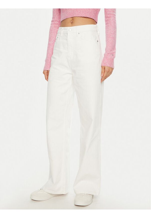 Tommy Jeans Jeansy Claire DW0DW20219 Écru Wide Leg