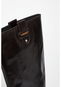 Twinset Milano - Kozaki damskie skórzane TWINSET. Materiał: skóra #4